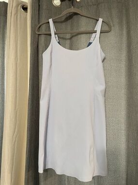 SPANX Ribbed athletic dress with shorts in Light blue